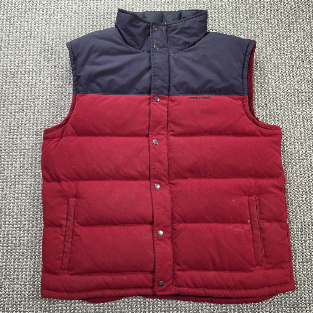 Patagonia Bivy Down Vest Mens XL 27585 Colorblock Red Navy Blue Outdoor Gorpcore